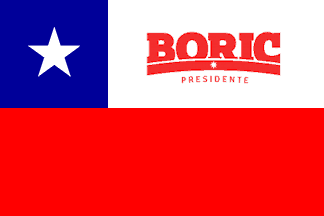 [Boric presidential campaign flag]